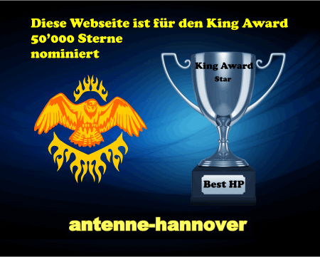 King Award Nominationsschild Antenne Hannover