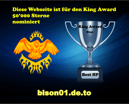 King Award Nominationsschild Bison01