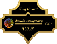 King Award Medaille VIP Daniels steiniger Weg