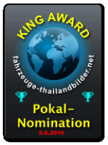 King Award Nominationsschild Fahrzeuge