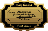 King Award Medaille First Class Ferienwohnungen-Harzurlaub