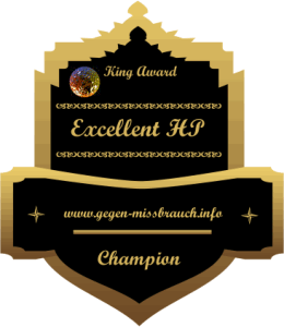 King Award Medaille Excellent HP Gegen-Missbrauch