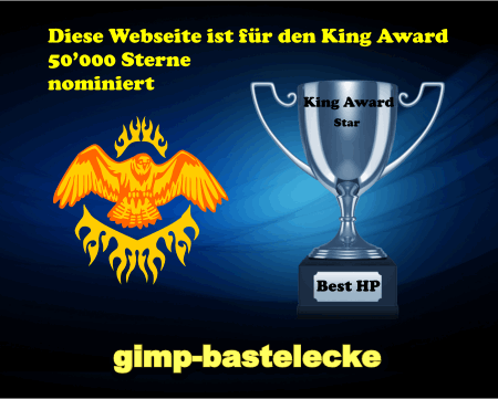 King Award Nominationsschild Gimp Bastelecke