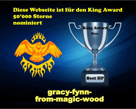 King Award Nominationsschild Gracy fynn from magic wood
