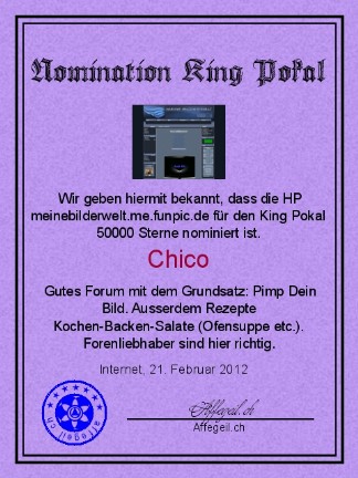 King Award Nominationsurkunde Meinebilderwelt