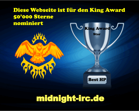 King Award Nominationsschild Midnight-Irc