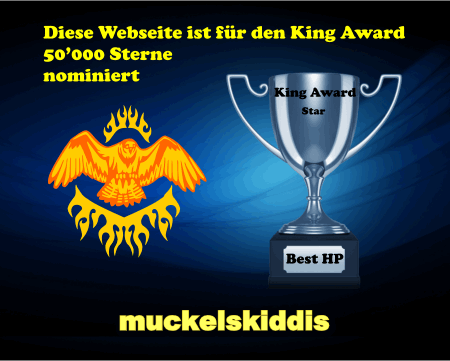 King Award Nominationsschild Muckelskiddis