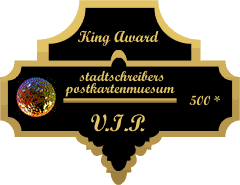 King Award Medaille VIP Stadtschreibers Postkartenmuseum
