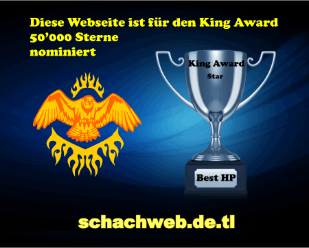 King Award Nominationsschild Schachweb