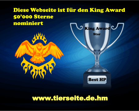 King Award Nominationsschild Tierseite