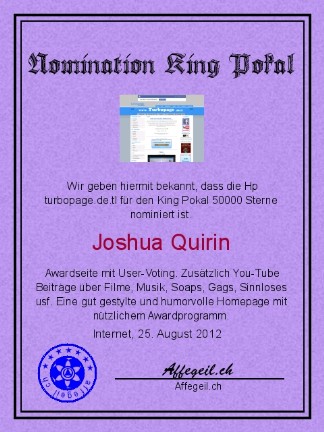 King Award Nominationsurkunde Turbopage
