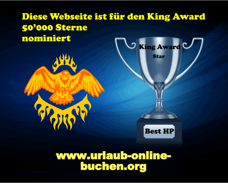 King Award Nominationsschild Urlaub-online-buchen