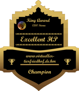 King Award Medaille Champion Virtueller Tierfriedhof