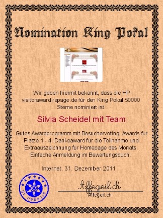 King Award Nominationsurkunde Visitoraward