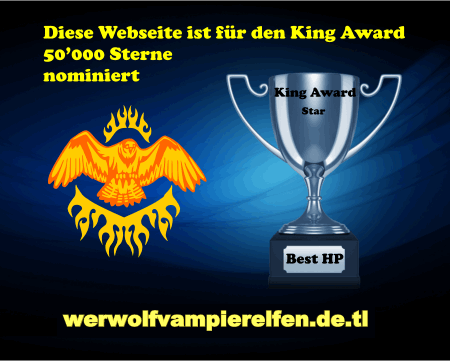 King Award Nominationsschild Werwolf Vampier Elfen