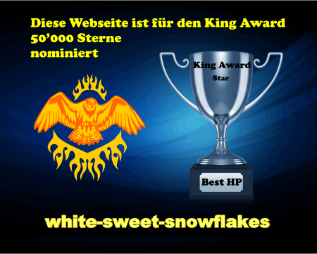 King Award Nominationsschild White Sweet Snowflakes