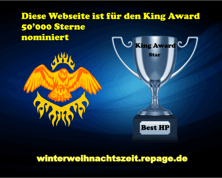 King Award Nominationsschild Winterweihnachtszeit